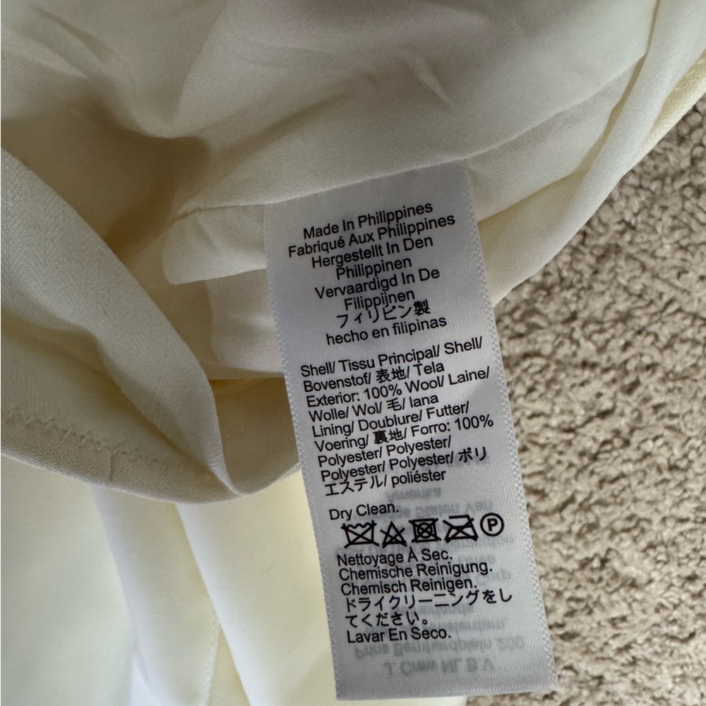 J.Crew Collection Italian Wool Dress Pants Cream Size 14 Tollegno 1900 Lined - Picture 4 of 6